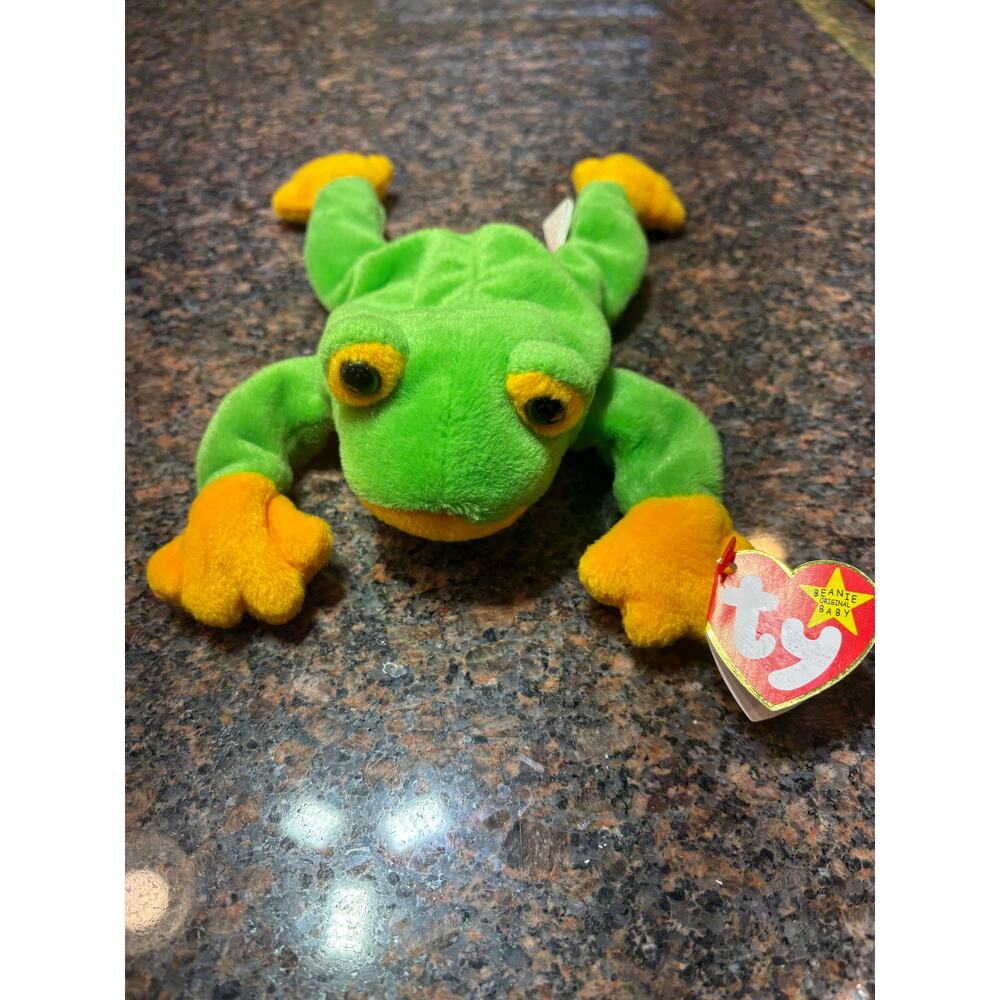 Smoochy The Frog Beanie Baby TY Retired Vintage With Tags 1997 Plushy